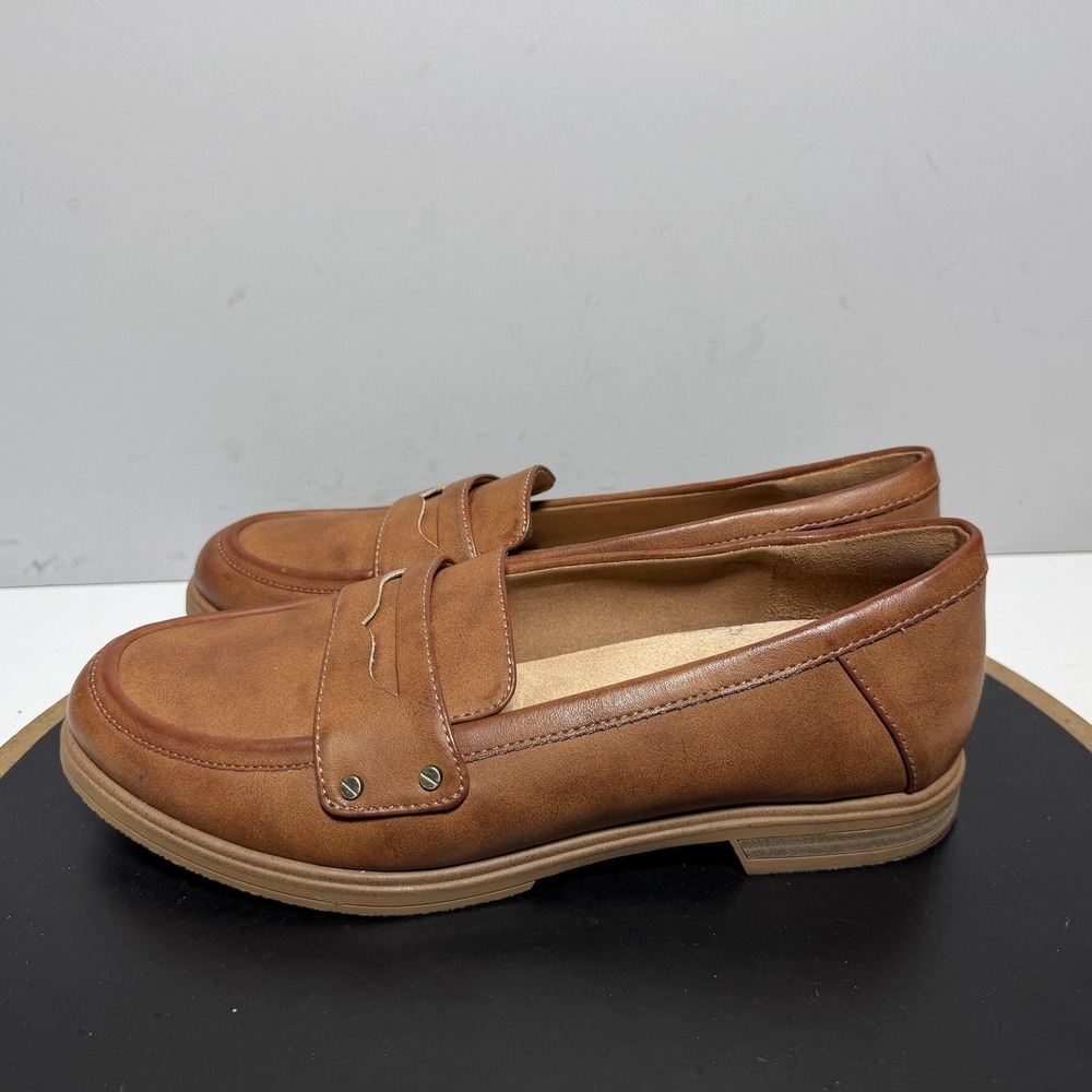 Dr Scholls Hello Loafer Women 9.5 Penny Slip On Studded Brown Business Casual - Picture 5 of 12
